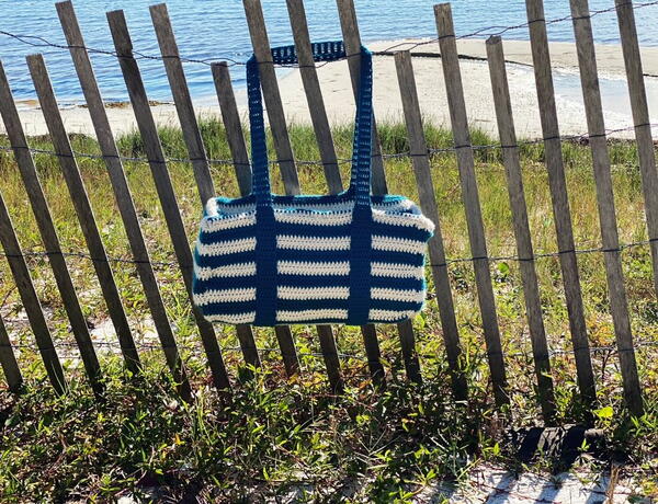 Striped Crochet Duffle Bag Striped Crochet Duffle Bag