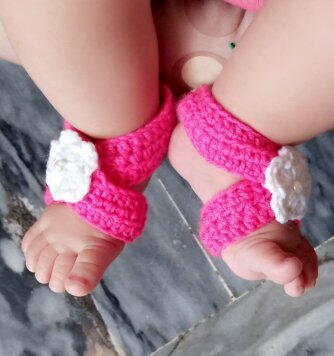 Daisy Flower Baby Barefoot Sandals 