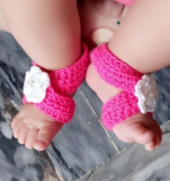 Baby Barefoot Sandals Daisy Flower Baby Barefoot Sandals Daisy Flower