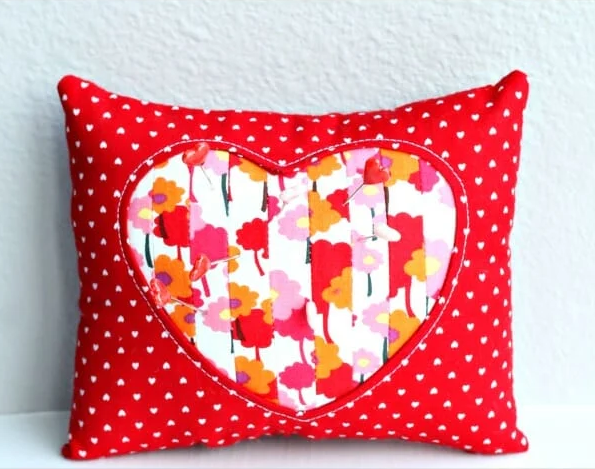 Scrappy Valentines Day Pincushion Scrappy Valentines Day Pincushion