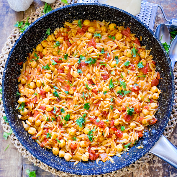 One-pot Tomato Chickpeas And Orzo Easy Delicious Pasta Recipe One-pot Tomato Chickpeas And Orzo | Easy & Delicious Pasta Recipe