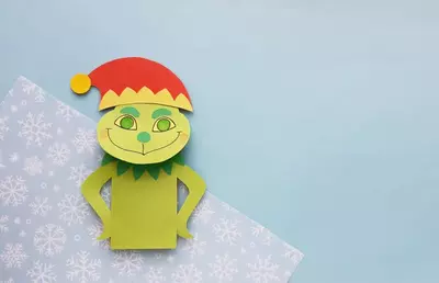 Grinch Paper Bag Puppet