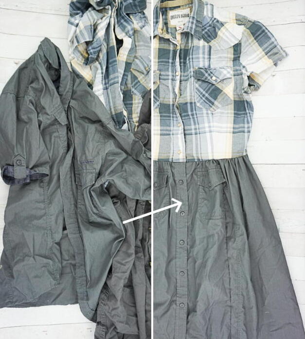 DIY Mens Shirt to Dress Refashion Tutorial DIY Mens Shirt to Dress Refashion Tutorial