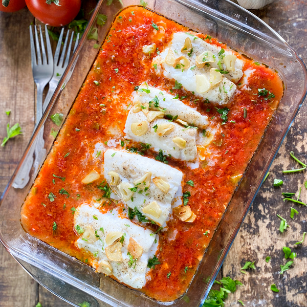 Spanish Baked Cod In A Delicious Tomato Sauce Spanish Baked Cod In A Delicious Tomato Sauce