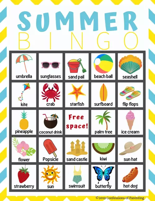 Summer Bingo Summer Bingo