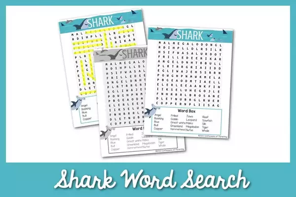 The Best Shark Word Search The Best Shark Word Search