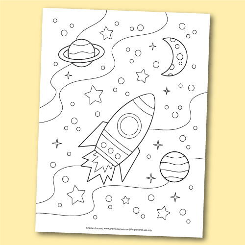 Printable Space Coloring Page Printable Space Coloring Page
