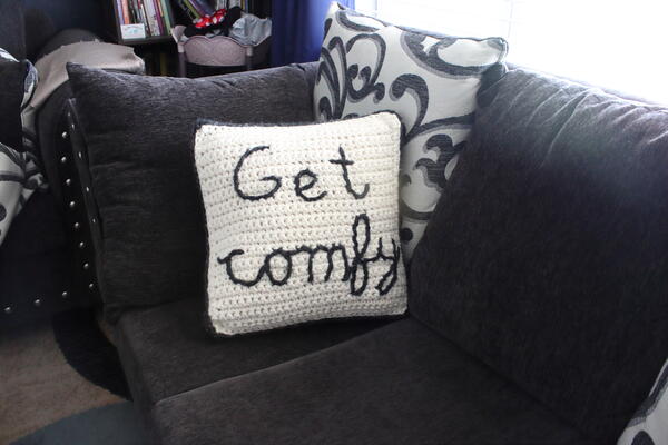 Get Comfy Crochet Pillow Get Comfy Crochet Pillow