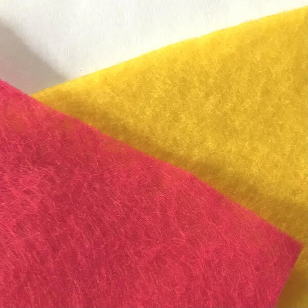 Red and yellow felt sheets