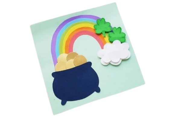 Pot Of Gold And Rainbow Papercraft Pot Of Gold And Rainbow Papercraft