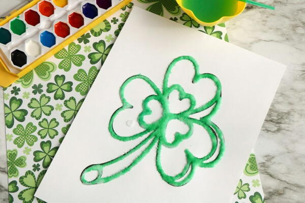 Shamrock Salt Painting Shamrock Salt Painting