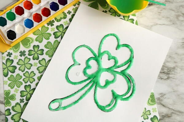 Shamrock Salt Painting