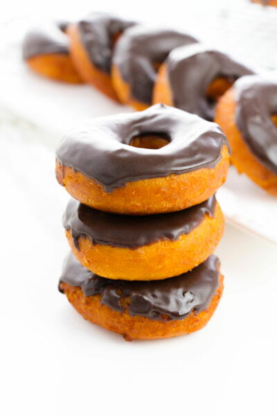 Chocolate Glazed Biscuit Donuts