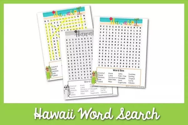 Hawaii Word Search Hawaii Word Search