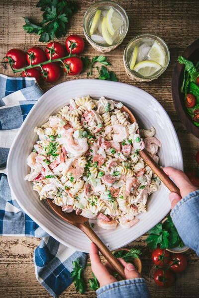Chicken Pasta Salad With Shrimp And Pepperoni Chicken Pasta Salad With Shrimp And Pepperoni