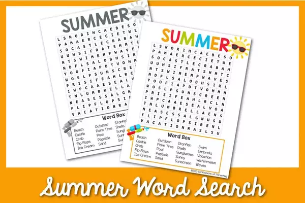 Summer Word Search Free Printable Summer Word Search Free Printable