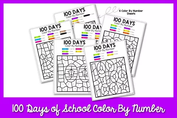 100 Days Of School Color By Number 100 Days Of School Color By Number
