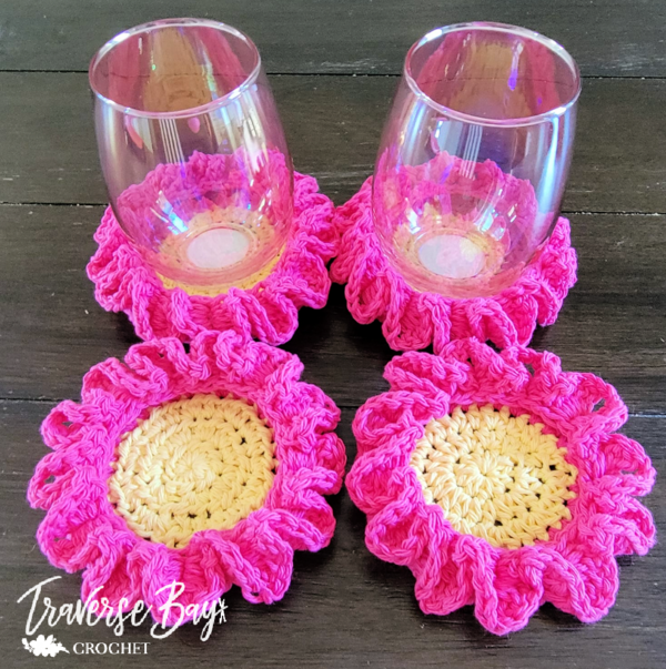Flower Ruffle Coasters Flower Ruffle Coasters