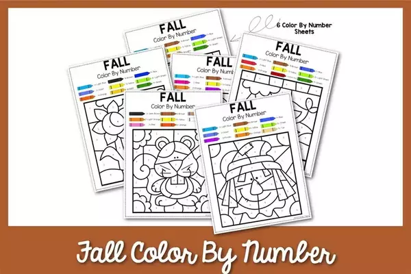 Free Fall Color By Number Printable Free Fall Color By Number Printable