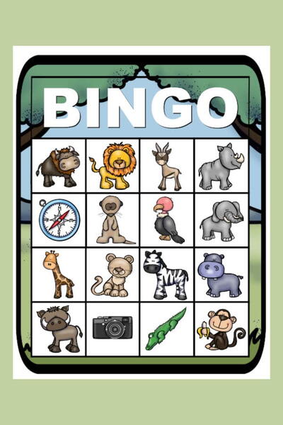 Safari Bingo For A Zoo Or Animal Themed Party Safari Bingo For A Zoo Or Animal Themed Party