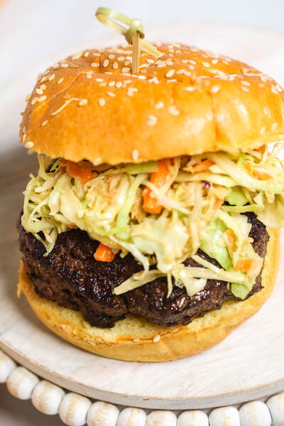 Asian Burger With Chili Sauce Asian Burger With Chili Sauce
