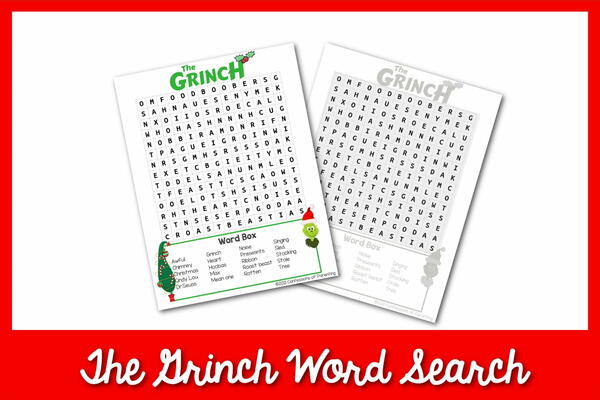 Grinch Word Search Printable Grinch Word Search Printable