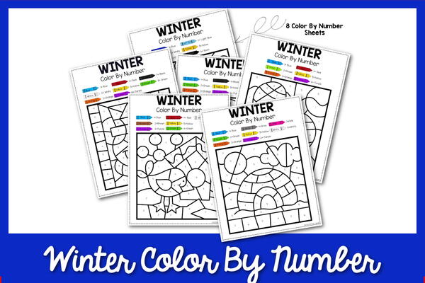 Winter Color By Number Worksheets Winter Color By Number Worksheets