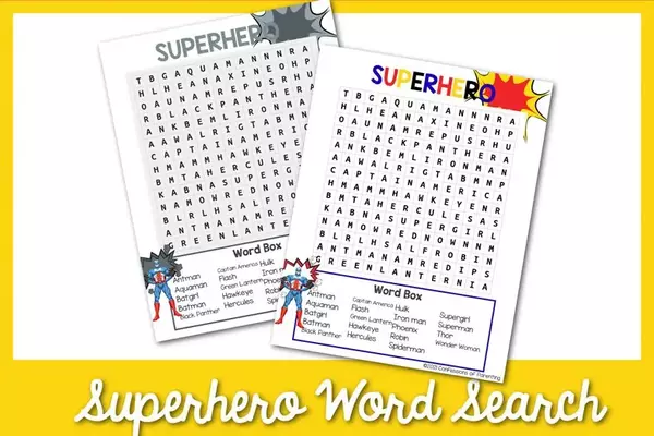 Free Superhero Word Search Free Superhero Word Search
