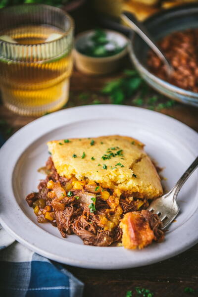 Pulled Pork Casserole With Cornbread Topping Pulled Pork Casserole With Cornbread Topping