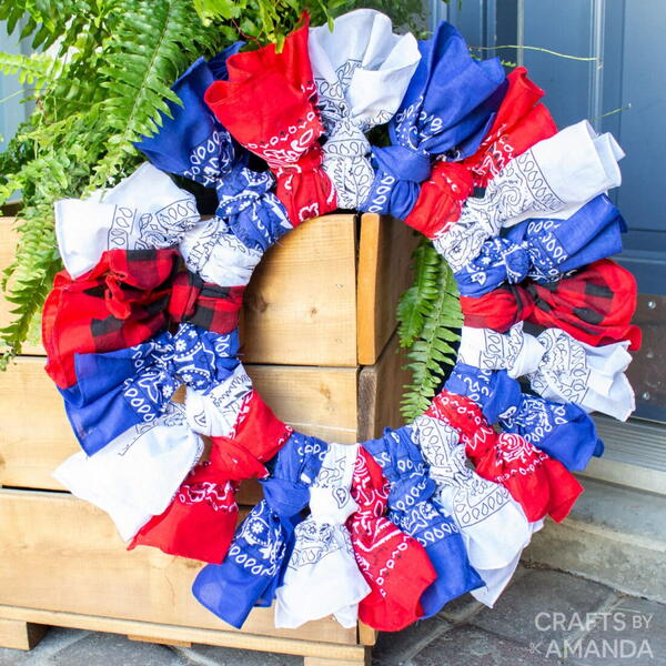 Patriotic Bandana Wreath Patriotic Bandana Wreath