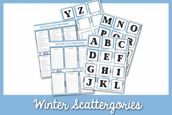 Snowtastic Winter Scattergories Printable Snowtastic Winter Scattergories Printable