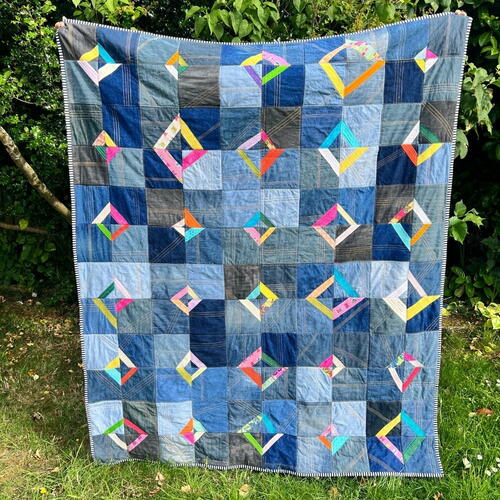 Quilt-as-you-go Denim Throw Quilt Quilt-as-you-go Denim Throw Quilt