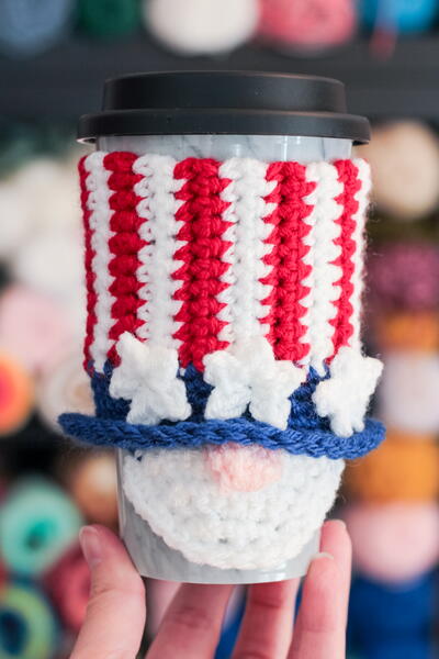 Patriotic Gnome Cup Cozy Patriotic Gnome Cup Cozy