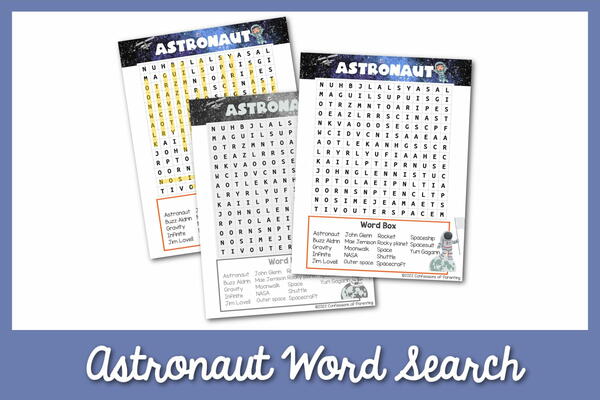 Astronaut Word Search Astronaut Word Search