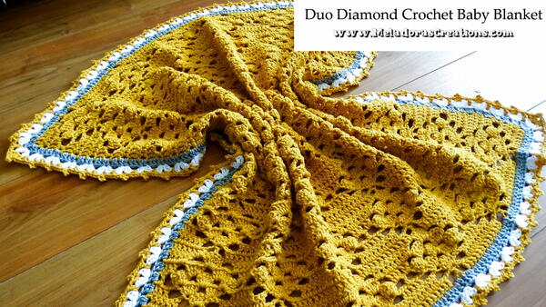 Duo Diamond Crochet Baby Blanket Duo Diamond Crochet Baby Blanket