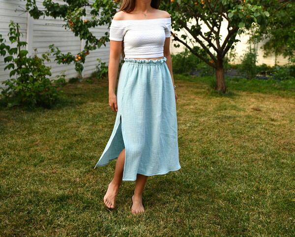 Side-slit Double Gauze Skirt Tutorial Side-slit Double Gauze Skirt Tutorial