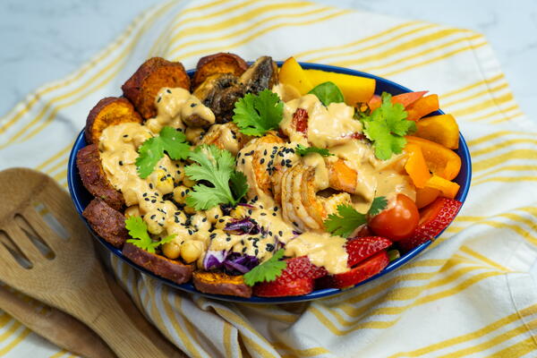 Shrimp Potatoes And Chipotle Dressing Buddha Bowl Shrimp, Potatoes, And Chipotle Dressing Buddha Bowl