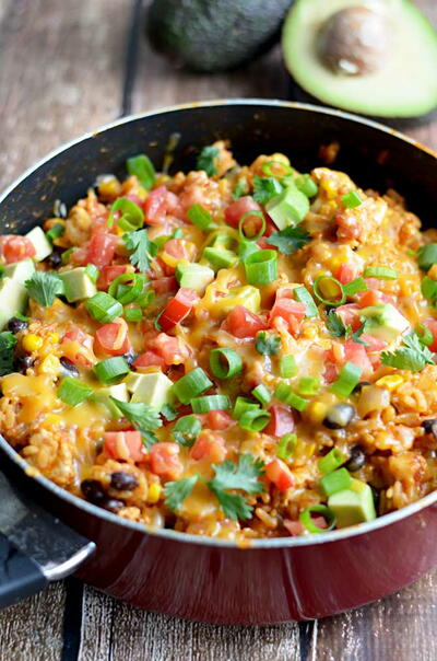 One Pot Cheesy Mexican Chicken Skillet