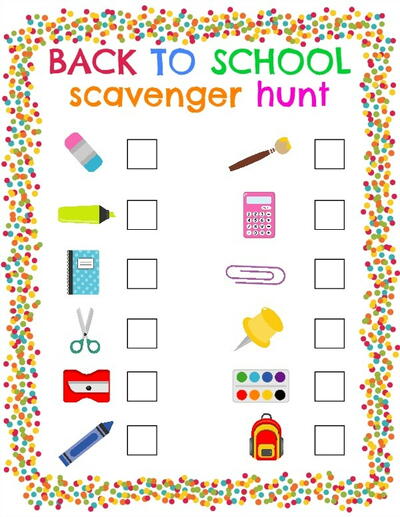 Back To School Scavenger Hunt