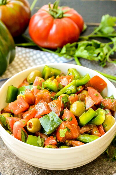 Green Pepper Salad With Tomatoes Green Pepper Salad With Tomatoes