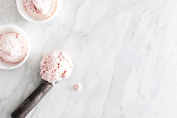 Strawberry  Rose Mascarpone Ice Cream