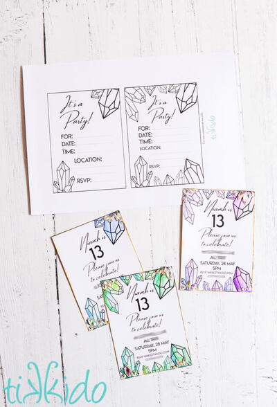 Printable Crystal Themed Party Invitation Printable Crystal Themed Party Invitation