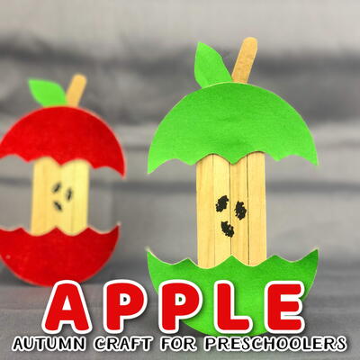 Popsicle Stick Apple Craft