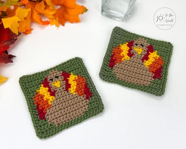Crochet Turkey Coaster Pattern Crochet Turkey Coaster Pattern