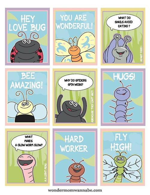 Printable Lunch Notes Cute Critters Printable Lunch Notes: Cute Critters