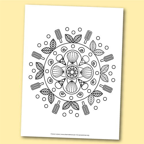 Printable Summer Mandala Coloring Page Printable Summer Mandala Coloring Page