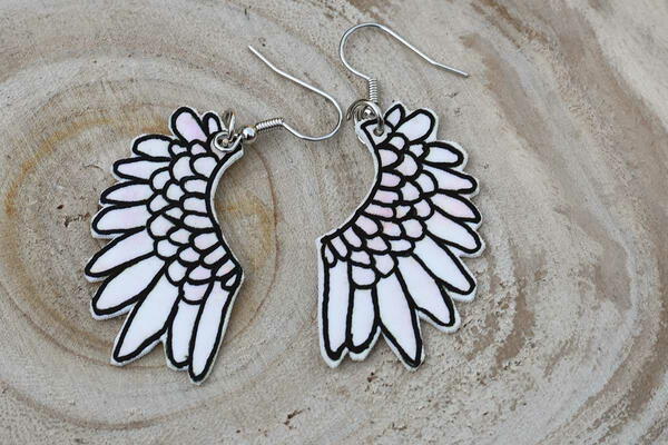 Angel Wing Shrinky Dink Earrings Angel Wing Shrinky Dink Earrings
