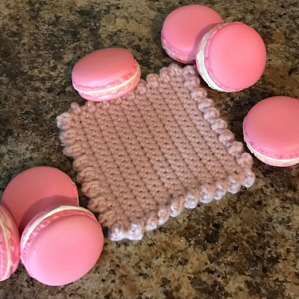 Crochet Coaster And Bow Crochet Coaster And Bow