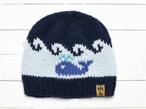 Whale Waves Hat Beanie Toque Sizes Baby Children Women And Men Whale + Waves Hat Beanie Toque Sizes Baby, Children, Women And Men