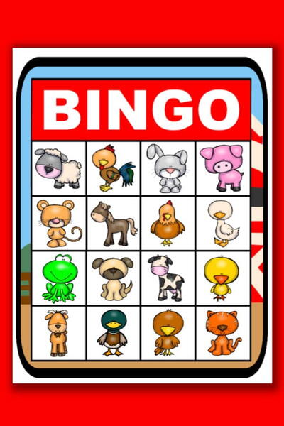 Printable Farm Bingo Card Set
